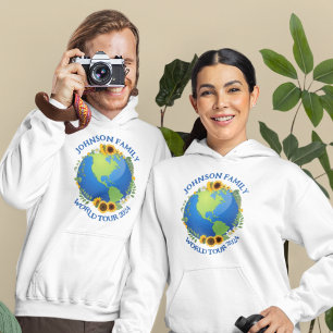 Anpassningsbar World Tour Earth i Sunblommors Cool Hoodie