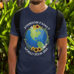 Anpassningsbar World Tour Earth Sunrows Overseas T T Shirt<br><div class="desc">Anpassa de här fantastisk-rundturen till t-shirts för ett turbaneband eller en familjemiljöresa till resa. planeten är inslagen i en vacker blommigt av solblommor och viner. Cute anpassningsbar reser för att utforska jorden.</div>