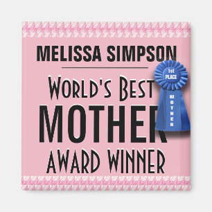 Anpassningsbar World's Best Mor Award Ribbon Magnet