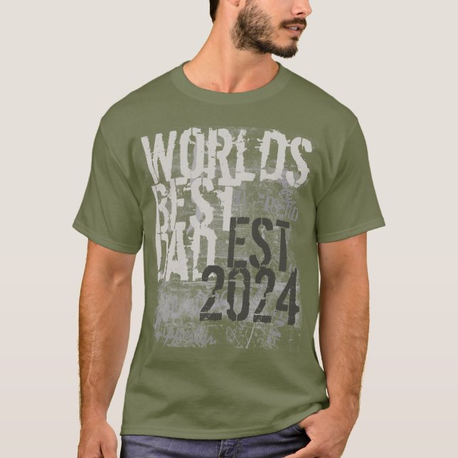 Anpassningsbar Worlds Best Pappa Grunge Graffitti  T-shirt (Framsida)