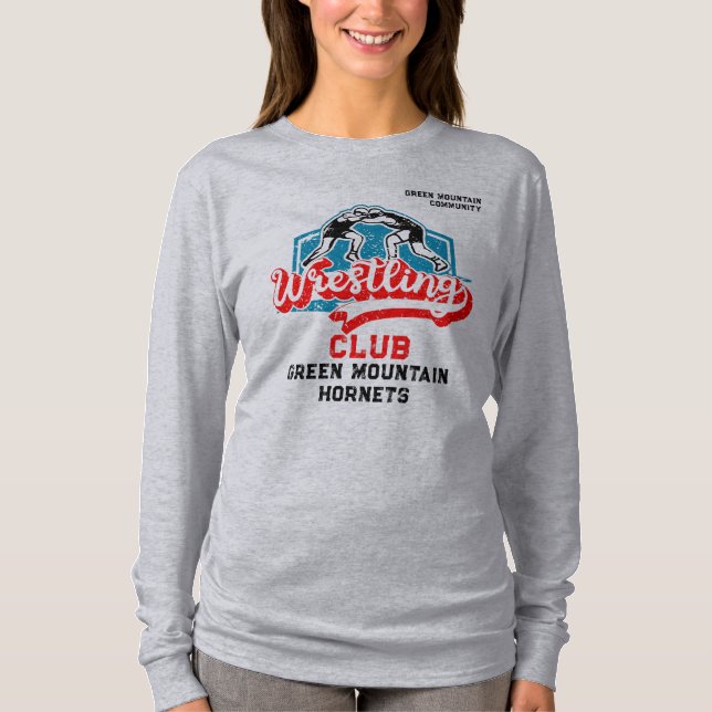Anpassningsbar Wrestling Team Klubb School Namn Nu T Shirt (Framsida)