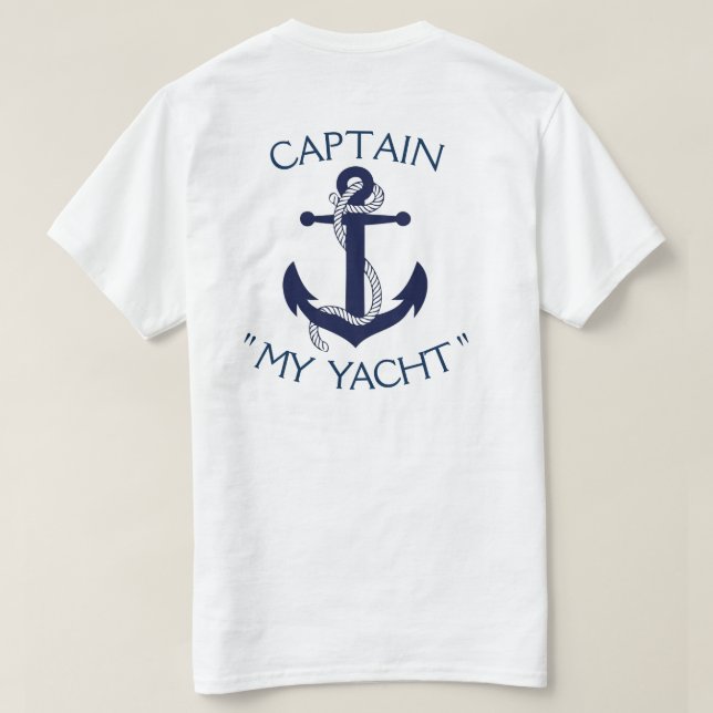 Anpassningsbar Yacht Anchor "Ditt namn här" T-Shir T Shirt (Design baksida)