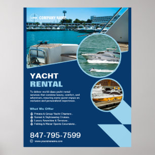 Anpassningsbar Yacht Rental Poster