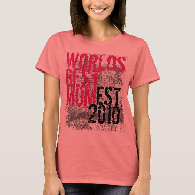 Anpassningsbar Year Black, Shock rosa Worlds Best  Tee (Framsida)