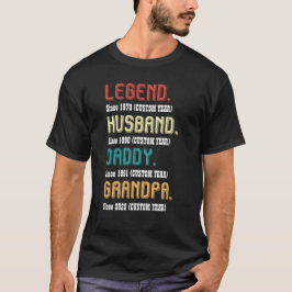 Anpassningsbar Year Vintage Legend Make pappa Gran T Shirt