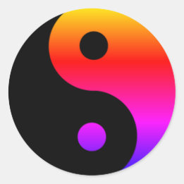 Anpassningsbar Yin Yang Stickers Runt Klistermärke