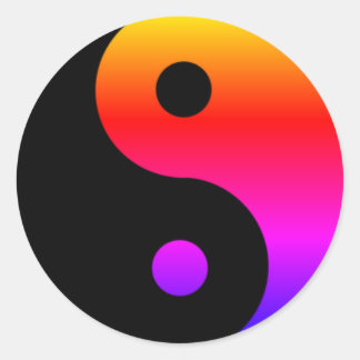 Anpassningsbar Yin Yang Stickers Runt Klistermärke