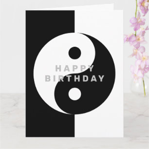 Anpassningsbar Yin Yang symbol Födelsedagsmat häls Kort