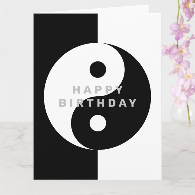 Anpassningsbar Yin Yang symbol Födelsedagsmat häls Kort (Orkide)