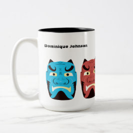 Anpassningsbar Yokai Oni (japansk demon) Mugg, 15  Två-Tonad Mugg