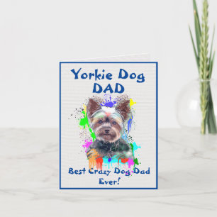 Anpassningsbar Yorkie Pappa Hund Best Crazy Hund D Kort