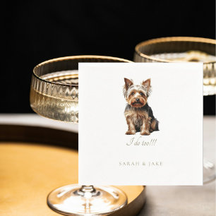 Anpassningsbar Yorkshire Terrier Pet Bröllop Pappersservett