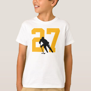 Anpassningsbar Youth Hockey Player Number Black an T Shirt