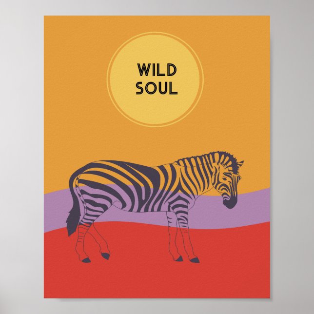 Anpassningsbar zebra, modern smart safari poster (Framsidan)