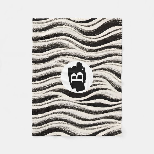 Anpassningsbar Zebra Rand Fleece Blanket - Personl (Framsidan)