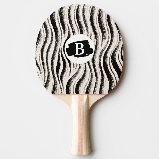 Anpassningsbar Zebra Rand Ping Pong Paddle Pingisracket (Framsidan)