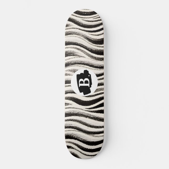 Anpassningsbar Zebra Rand Skateboard (Framsida)