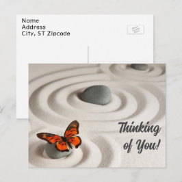 Anpassningsbar Zen Garden, Monarch Butterfly | Tre Vykort