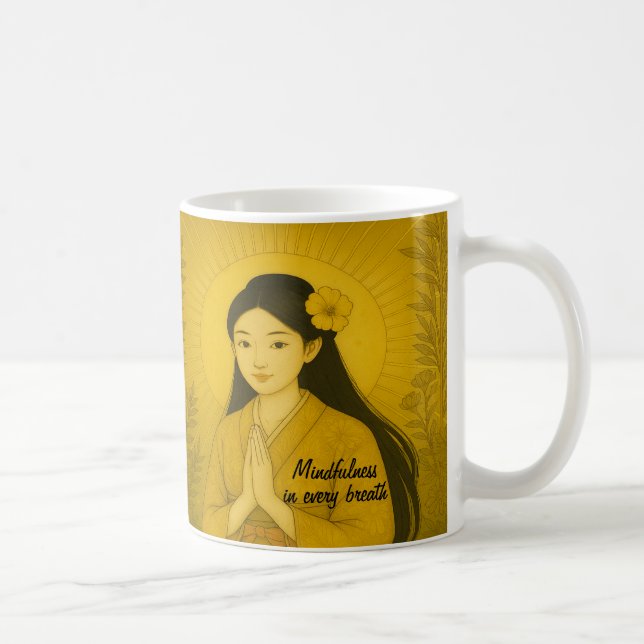 Anpassningsbar Zen Meditation art Mindfulness Yoga Kaffemugg (Höger)