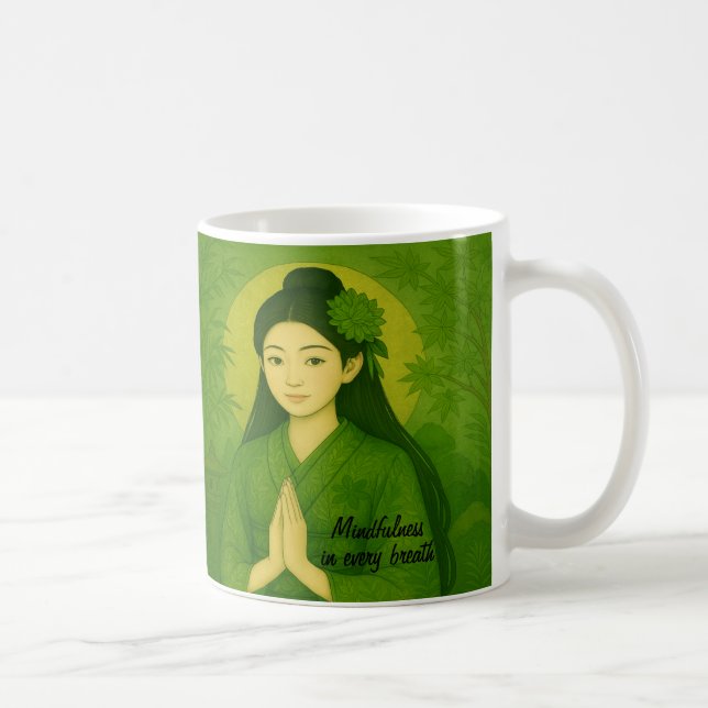 Anpassningsbar Zen Meditation art Mindfulness Yoga Kaffemugg (Höger)