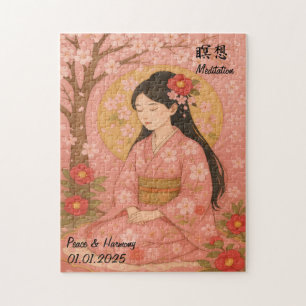 Anpassningsbar Zen Meditation Mindful Japan illust Pussel