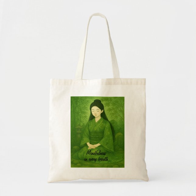 Anpassningsbar Zen Meditation Whimsical Art Mindfu Tygkasse (Framsidan)