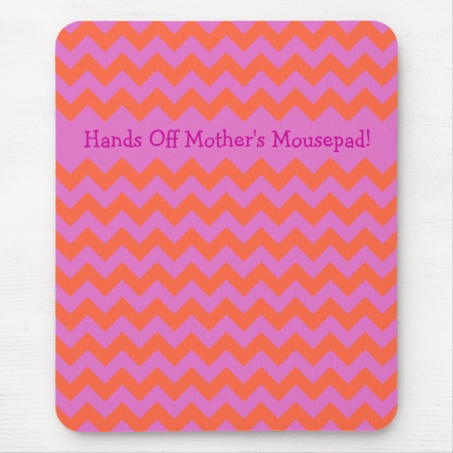 Anpassningsbar Zigzag Mousepad, Magenta Orange Che Musmatta (Framsidan)