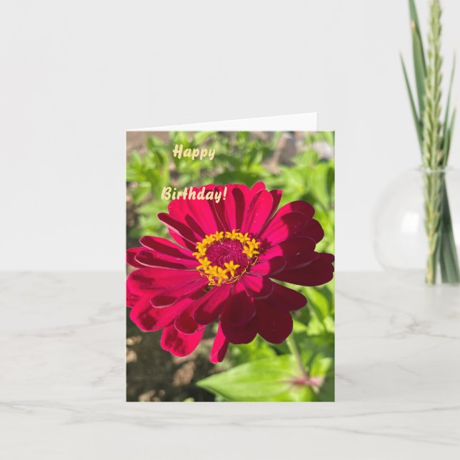 Anpassningsbar Zinnia-blomma kort (Framsida)