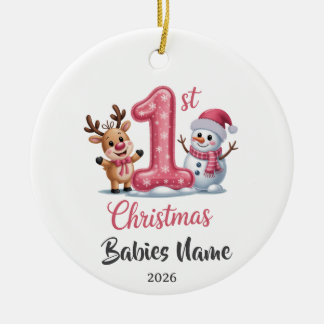 Anpassningsbara Babys 1:a jul Julgransprydnad Keramik