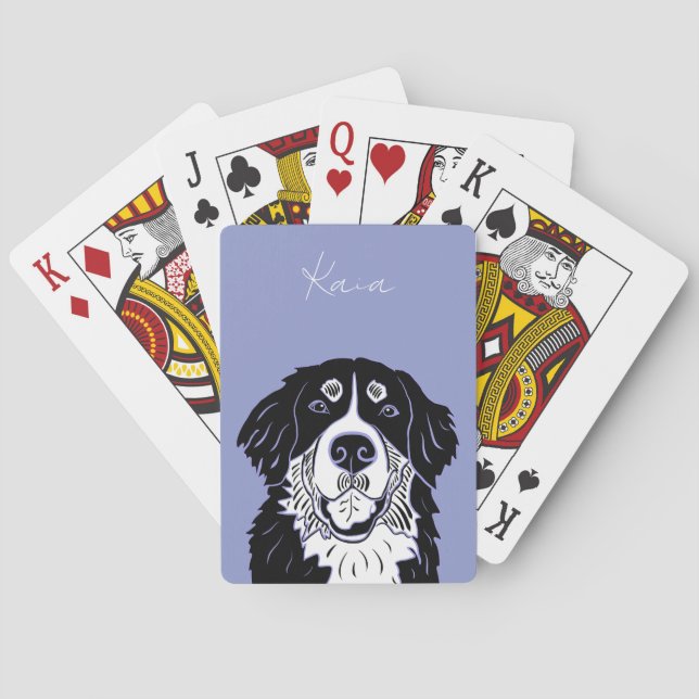 Anpassningsbara Berner Sennenhund Pokerkort Casinokort (Baksidan)