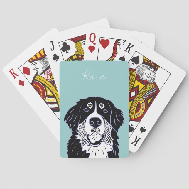 Anpassningsbara Bernese Mountain Dog   Poker Kort Casinokort (Baksidan)