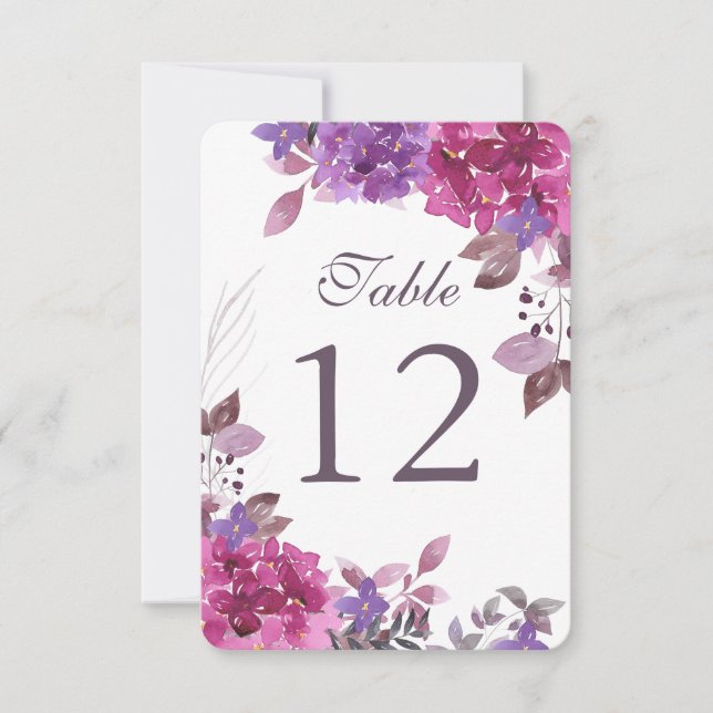 Anpassningsbara Boho Botaniska Bordnummerkort Inbjudningar (Framsida)