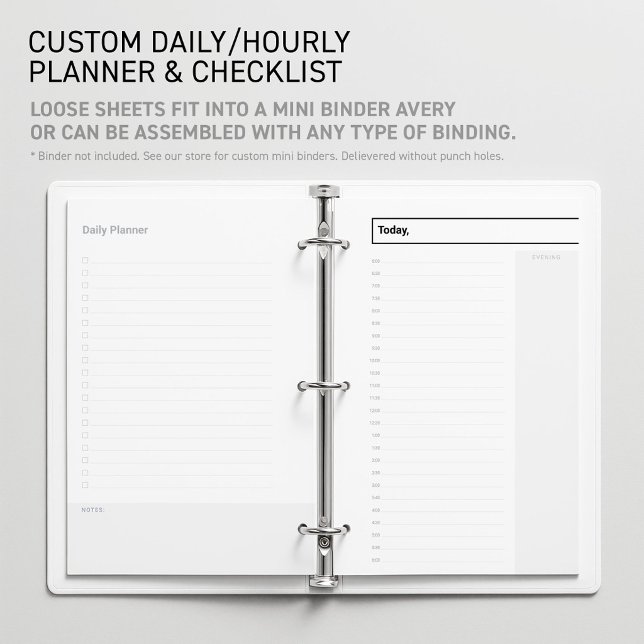 Anpassningsbara Dagliga Odaterade Planerare Mini R Brevpapper (Editable Mini Binder Planner Insert Daily Undated Schedule Sheet for flexible Time Management Tool.)