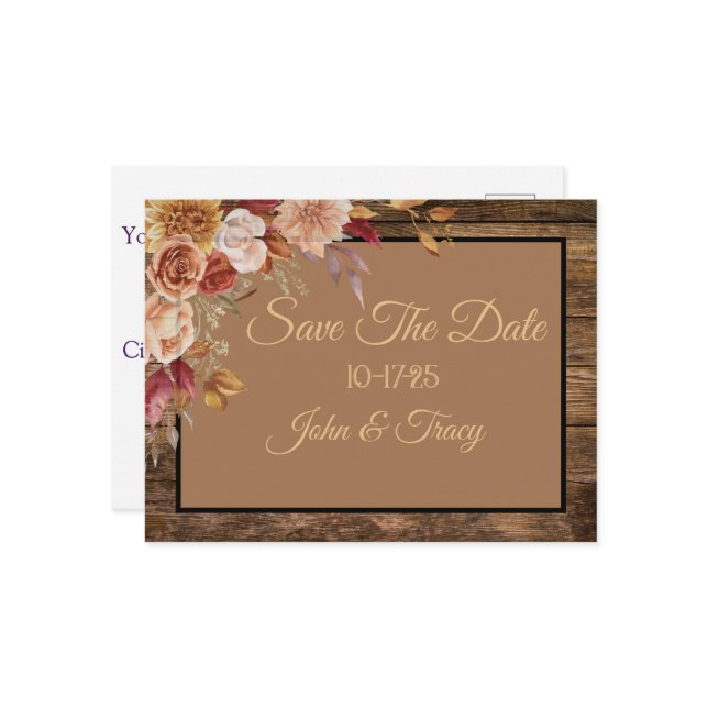 Anpassningsbara design för Save the Date Vykort (Fram/Back In Situ)