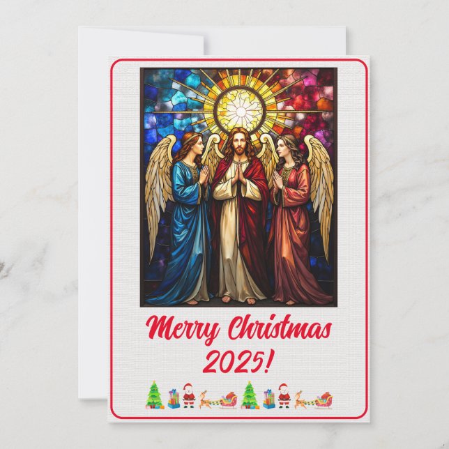Anpassningsbara Digitala Julänglar Blåst Glas Jul Kort (Framsida)