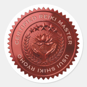 Anpassningsbara DIY 3D röda folie Reiki Master sig Runt Klistermärke