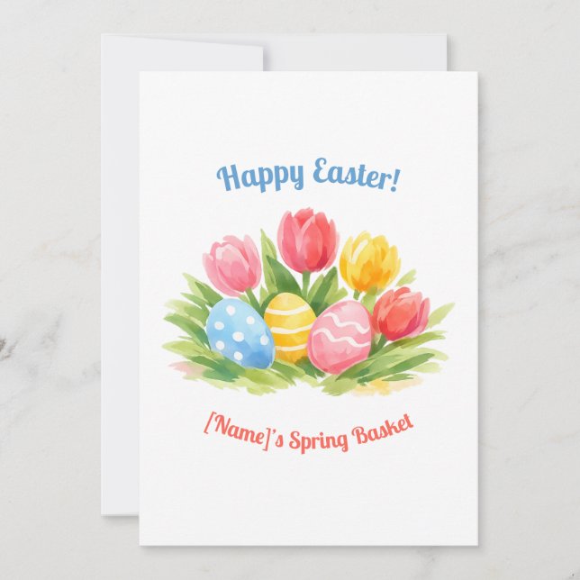 Anpassningsbara fantastiska påsk tulpaner & ägg de julkort (Framsida)