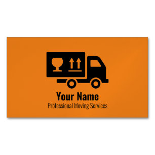 Anpassningsbara flyttservicetruck orange magnetiska visitkort