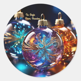 Anpassningsbara Glasornament Runt Klistermärke