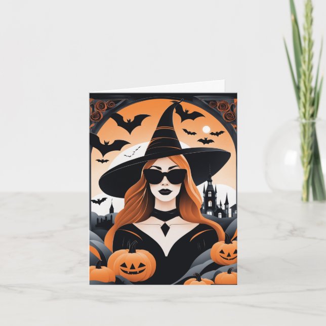 Anpassningsbara Häxiga Vibrationer Faltkort Helgkort (Framsida)