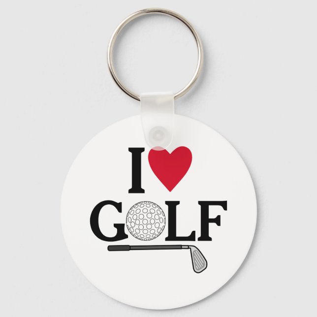 Anpassningsbara Jag älskar golfbollar Nyckelring (Framsida)
