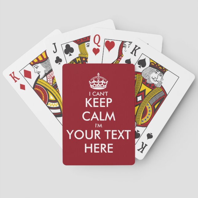 Anpassningsbara Jag kan inte hålla mig lugn spelko Spel Kort (Baksidan)
