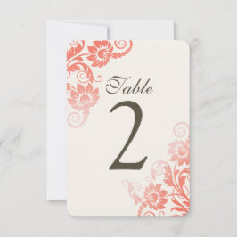Anpassningsbara Ombre Korall Bordskort