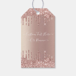 Anpassningsbara presentetiketter med rosa guldglit