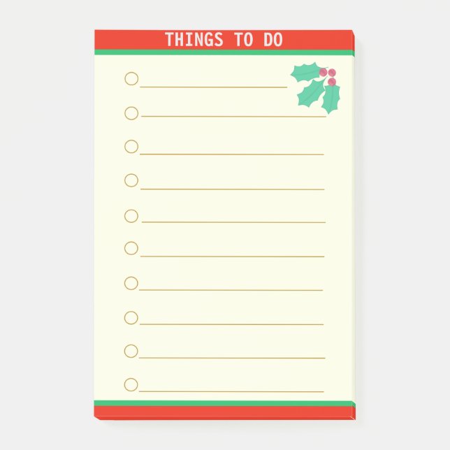 Anpassningsbara saker att göra & julholberry post-it block (Framsida)