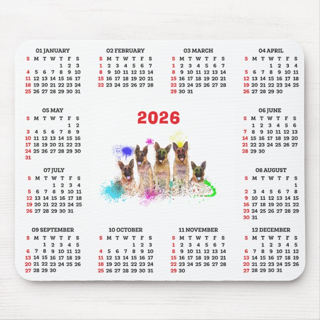 Anpassningsbara söta Labrador-valpar Kalender  Musmatta (Framsidan)