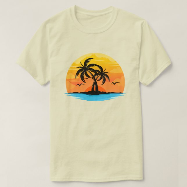 Anpassningsbara tropiska öns palmer t shirt (Design framsida)