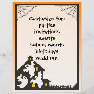 Anpassningsbara vänliga spökhalloweenflyers reklamblad