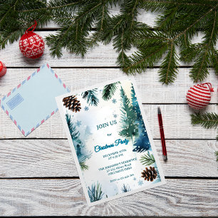 Anpassningsbara Vattenfärgstallar Jul Inbjudningar
