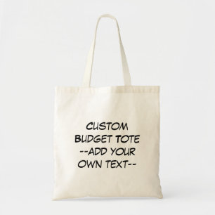 Anpassningsbarbudgettotot - tillfoga din egna text tygkasse